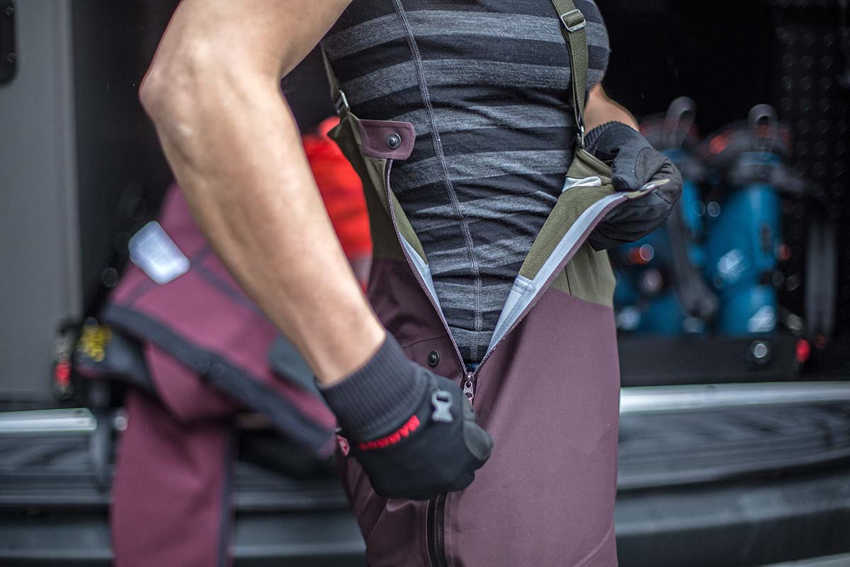 Ski pants (side zip on Arc'teryx Sentinel LT)